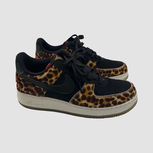 Nike Air Force 1 Low Los Primeros Saner Leopard Print Black Men’s 9 AH7738-001 - Picture 1 of 12